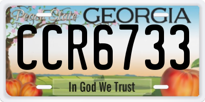 GA license plate CCR6733