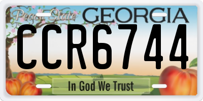 GA license plate CCR6744