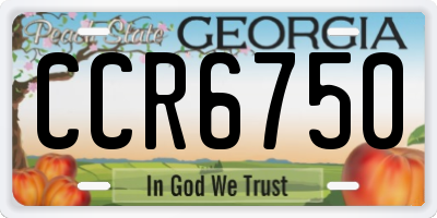 GA license plate CCR6750