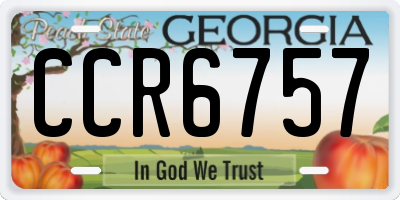 GA license plate CCR6757
