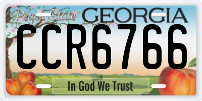 GA license plate CCR6766