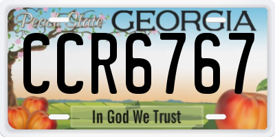 GA license plate CCR6767