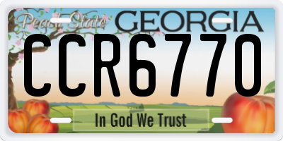 GA license plate CCR6770