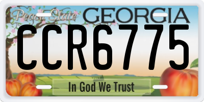 GA license plate CCR6775