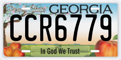 GA license plate CCR6779