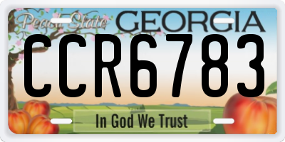 GA license plate CCR6783