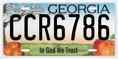 GA license plate CCR6786