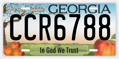GA license plate CCR6788