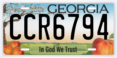 GA license plate CCR6794