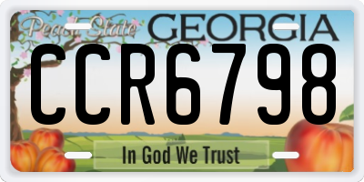 GA license plate CCR6798