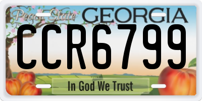 GA license plate CCR6799