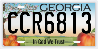 GA license plate CCR6813