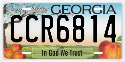 GA license plate CCR6814