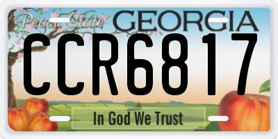GA license plate CCR6817