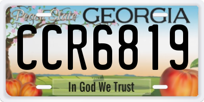 GA license plate CCR6819