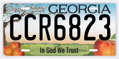 GA license plate CCR6823