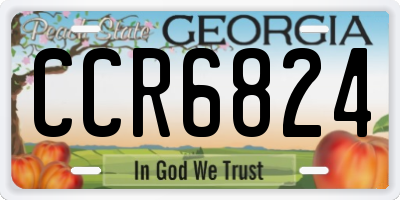 GA license plate CCR6824