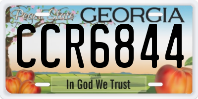 GA license plate CCR6844