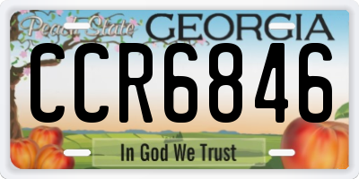 GA license plate CCR6846