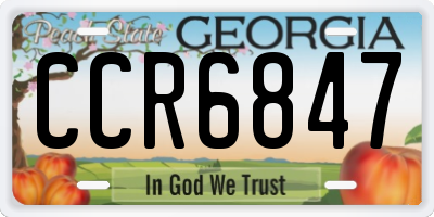 GA license plate CCR6847