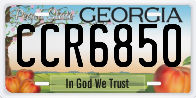 GA license plate CCR6850