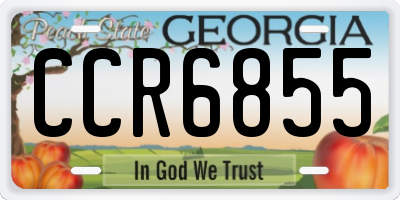 GA license plate CCR6855