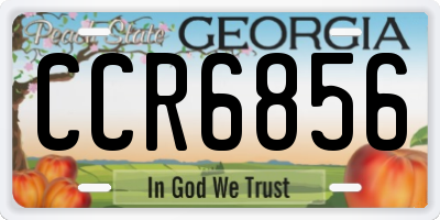 GA license plate CCR6856