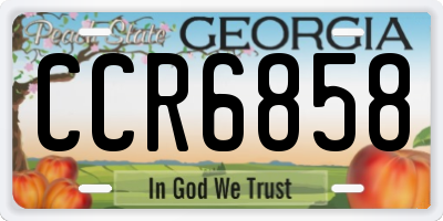 GA license plate CCR6858