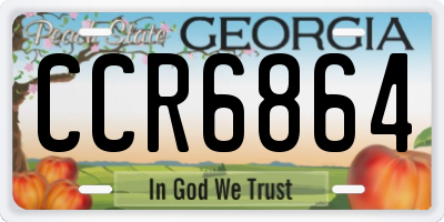 GA license plate CCR6864