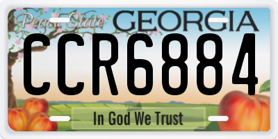 GA license plate CCR6884