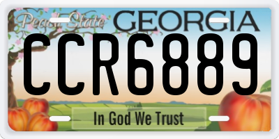 GA license plate CCR6889