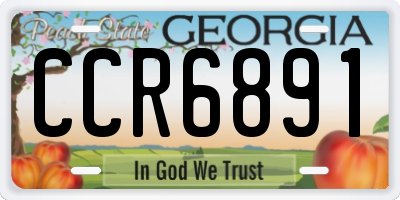 GA license plate CCR6891