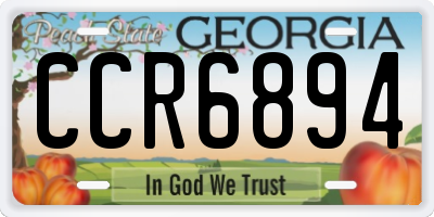 GA license plate CCR6894