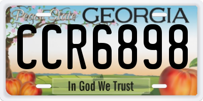 GA license plate CCR6898