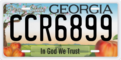 GA license plate CCR6899