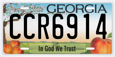 GA license plate CCR6914