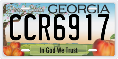 GA license plate CCR6917