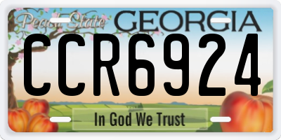 GA license plate CCR6924