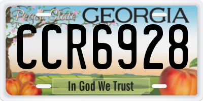 GA license plate CCR6928