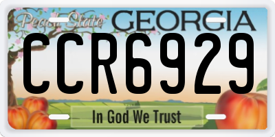 GA license plate CCR6929