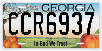 GA license plate CCR6937