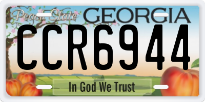 GA license plate CCR6944