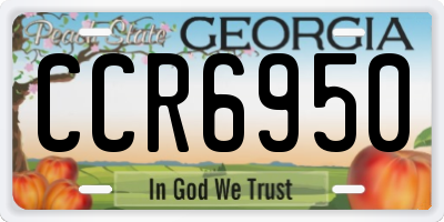GA license plate CCR6950