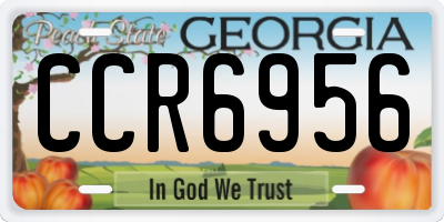 GA license plate CCR6956