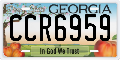GA license plate CCR6959