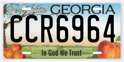 GA license plate CCR6964