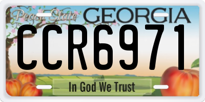 GA license plate CCR6971