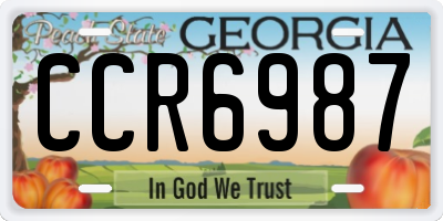 GA license plate CCR6987