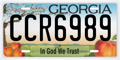 GA license plate CCR6989