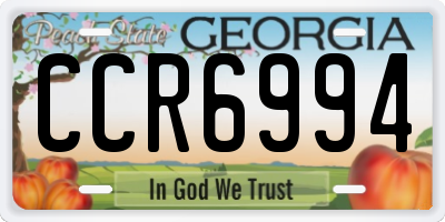 GA license plate CCR6994
